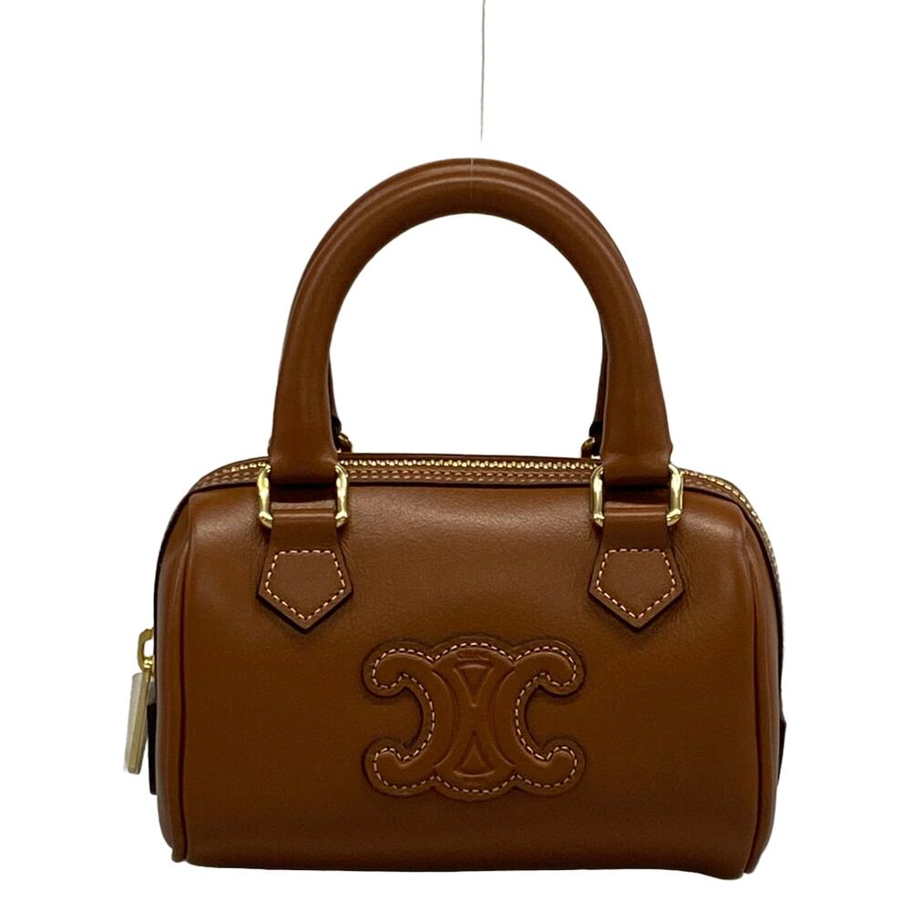Celine Trionf Mini Boston Handbag Tan (Brown)